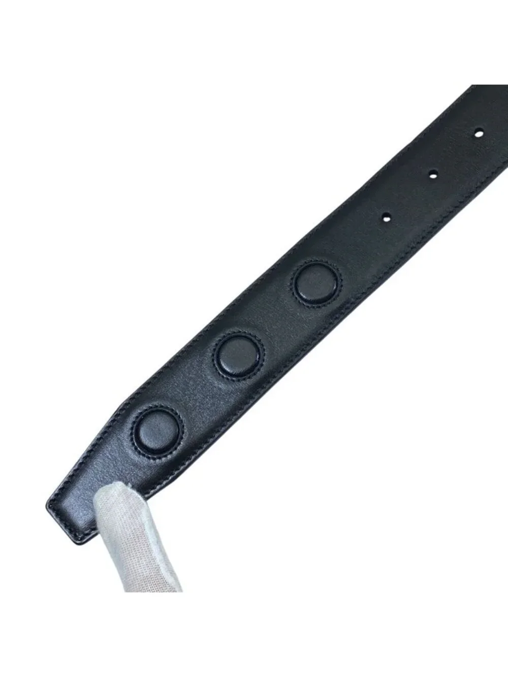 Dior D Logo Buckle Belt Leather Black Practical